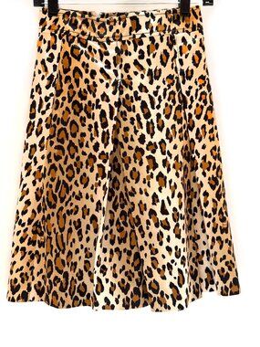 Carolina Herrera Leopard Midi A-Line Skirt